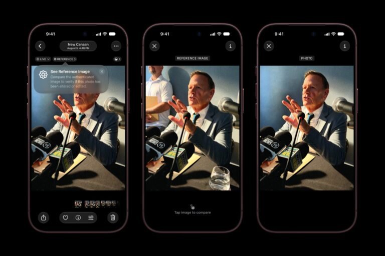 iPhone verificando la procedencia y los cambios de una fotografía