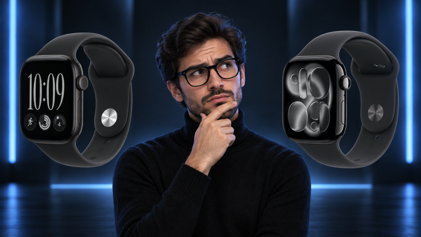 Apple Watch Series 11 frente al Apple Watch Series 12 mostrando sus diseños y sensores