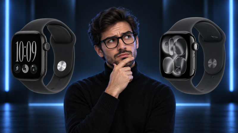 Apple Watch Series 11 frente al Apple Watch Series 12 mostrando sus diseños y sensores