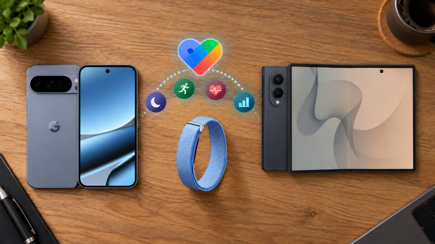 Google Fitbit Air y Google Health funcionando en un Samsung Galaxy Z Fold8 después de abandonar un Pixel