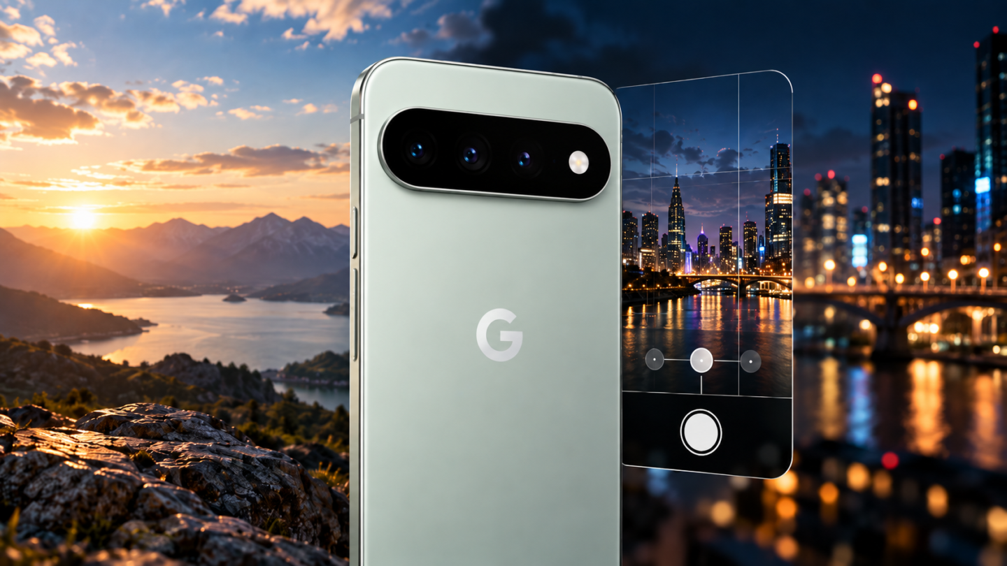 Cámaras del Pixel 11 Pro y controles fotográficos para ajustar resolución, zoom y vídeo