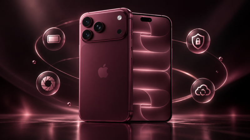 iPhone 18 Pro con ajustes de batería, cámara, privacidad y Apple Intelligence