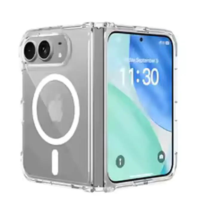 Funda transparente anunciada en AliExpress para el supuesto iPhone 18 Ultra plegable